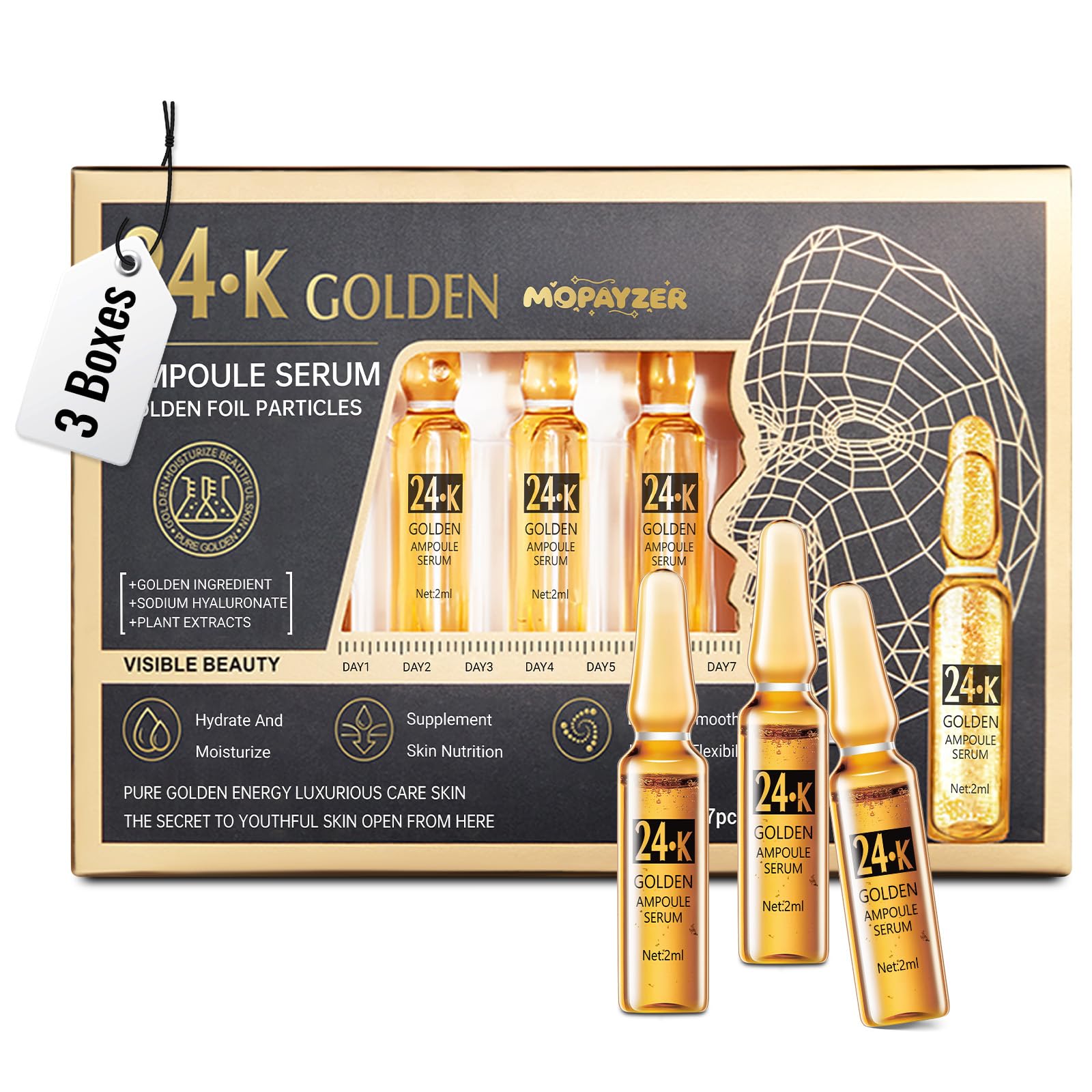 Amazon.com: 24K Gold Serum Ampoule, Anti Aging 24K Gold Serum for